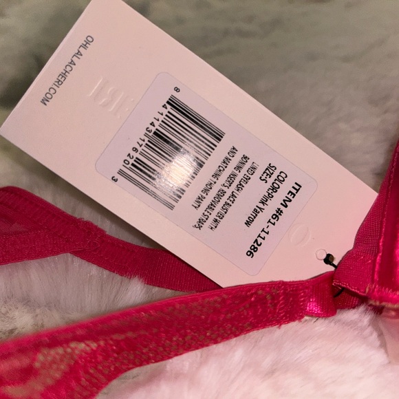 Oh La La Cheri Paris Hot Pink Lace Corset Bustier & Thong Set NWT - Picture 5 of 8